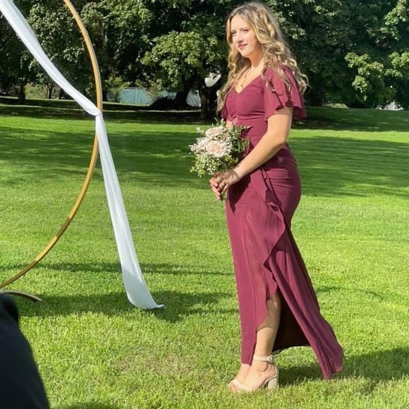 Davids Bridal Flutter Sleeve Bridesmaid 